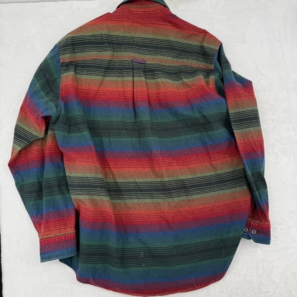Vintage Woolrich Flannel Shirt Men's XL Southwest Aztec Stripe Button Up Front - Picture 9 of 10